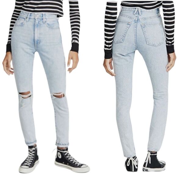 NWT SLVRLAKE Women's Blue Beatnik High-Rise Slim Jeans Size 24 Time Worn Wash - Picture 16 of 16